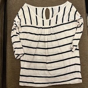 EUC loft scoop neck top striped size small
